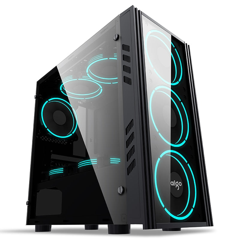 Black technology MINI desktop case computer tempered glass main box home water-cooled full-side small case Black technology MINI desktop case computer tempered glass main box home water-cooled full-side small case